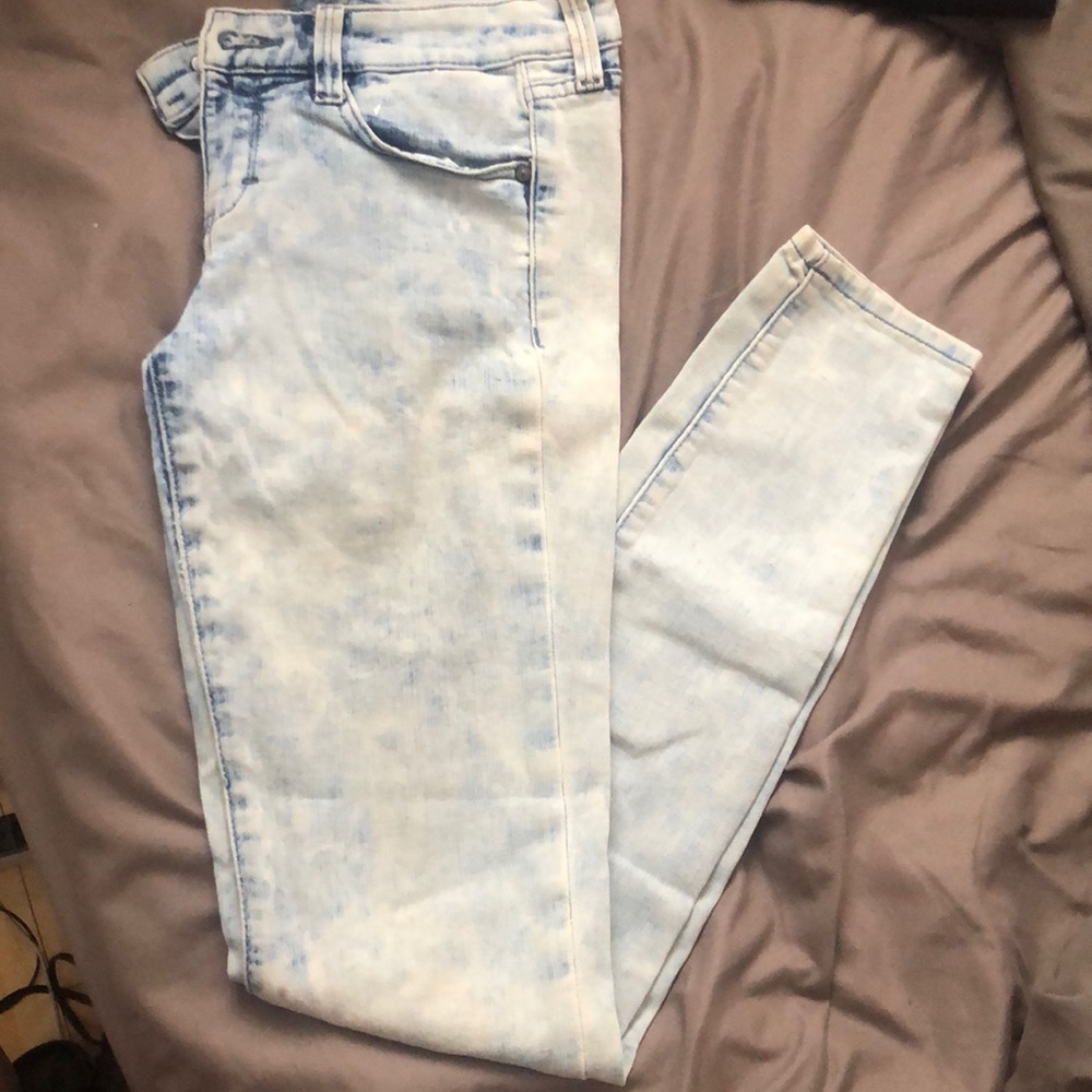 Acid wash denim jeans